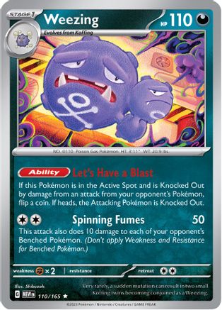 rare koffing pokemon card Weezing 110/165 - Reverse Holofoil SV Scarlet & Violet 151