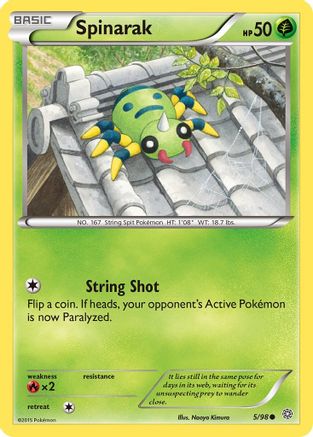 Spinarak 005/98  - Reverse Holofoil XY  Ancient Origins - Common