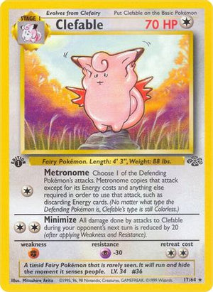 Clefable 17/64  - 1st Edition Jungle - Rare