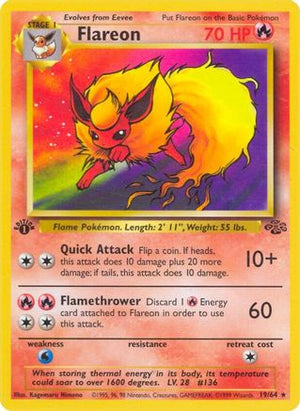 Flareon 19/64  - 1st Edition Jungle - Rare