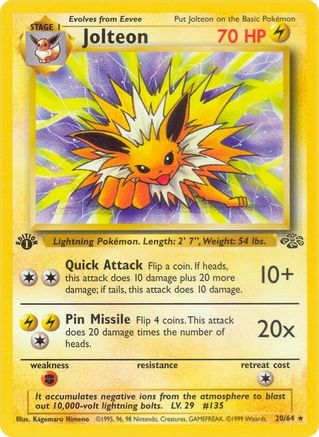 Jolteon 20/64  - 1st Edition Jungle - Rare