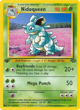 Nidoqueen 23/64  - 1st Edition Jungle - Rare