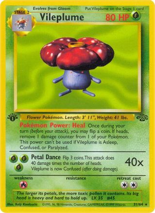 Vileplume 31/64  - 1st Edition Jungle - Rare