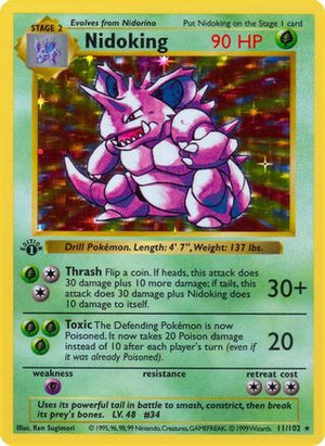 Nidoking 011/102  - Unlimited Holofoil Base Set Shadowless - Holo Rare
