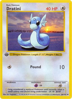 Dratini 26/102  - 1st Edition Base Set Shadowless - Uncommon