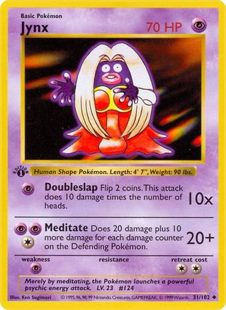 Jynx 31/102  - 1st Edition Base Set Shadowless - Uncommon