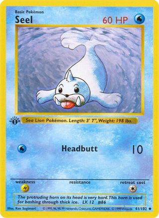 Seel 41/102  - 1st Edition Base Set Shadowless - Uncommon