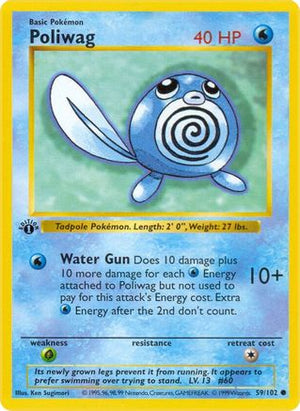 Poliwag 59/102  - 1st Edition Base Set Shadowless - Common