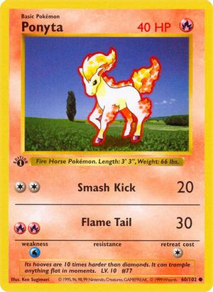 Ponyta 60/102  - 1st Edition Base Set Shadowless - Common