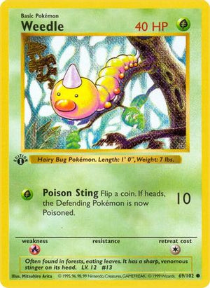 Weedle 69/102  - 1st Edition Base Set Shadowless - Common