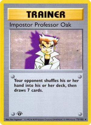 Impostor Professor Oak 73/102  - 1st Edition Base Set Shadowless - Rare