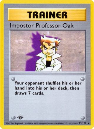 Impostor Professor Oak 73/102  - 1st Edition Base Set Shadowless - Rare
