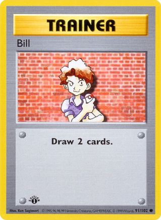 Bill 91/102  - 1st Edition Base Set Shadowless - Common