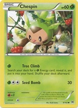 Chespin (9) (9) 009/162  - Reverse Holofoil XY  BREAKthrough - Common