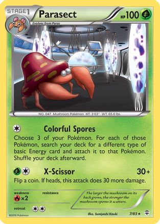 Parasect 007/83  - Reverse Holofoil Generations - Rare