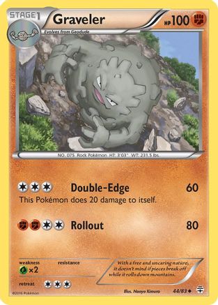 Graveler 044  - Reverse Holofoil Generations - Uncommon