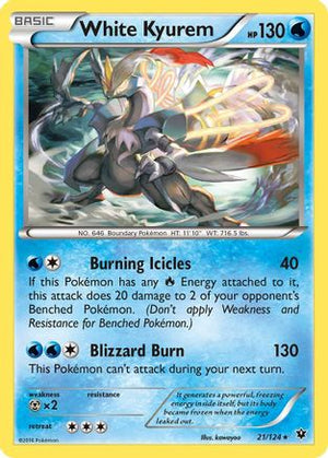 White Kyurem 021/124  - Holofoil XY  Fates Collide - Holo Rare
