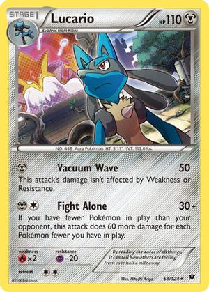 Lucario (63) (63) 063/124  - Reverse Holofoil XY  Fates Collide - Holo Rare