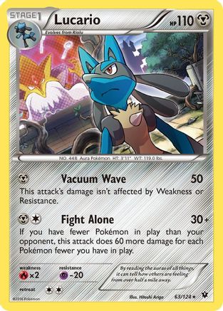 Lucario (63) (63) 063/124  - Holofoil XY  Fates Collide - Holo Rare