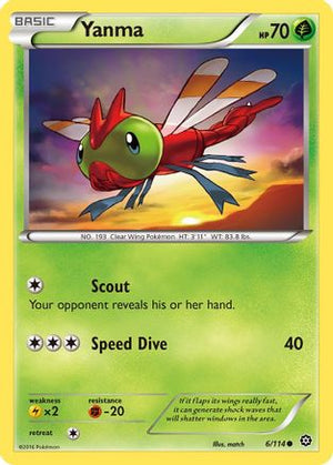 Yanma 006/114  - Reverse Holofoil XY  Steam Siege - Common
