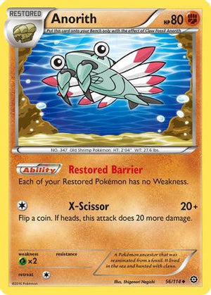 Anorith 056/114  - Reverse Holofoil XY  Steam Siege - Uncommon