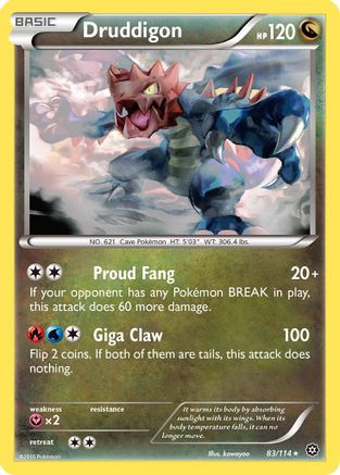 Druddigon 083/114  - Reverse Holofoil XY  Steam Siege - Rare