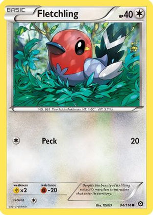 Fletchling 094/114  - Reverse Holofoil XY  Steam Siege - Common