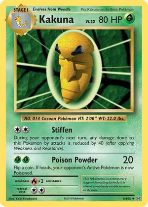 Kakuna 006/108  - Reverse Holofoil XY  Evolutions - Uncommon
