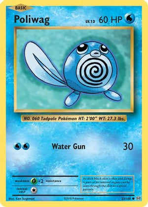 Poliwag 023/108  - Reverse Holofoil XY  Evolutions - Common