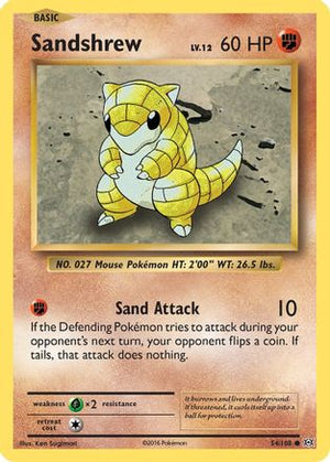 Sandshrew 054/108  - Reverse Holofoil XY  Evolutions - Common