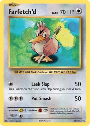 Farfetch'd 068/108  - Reverse Holofoil XY  Evolutions - Rare
