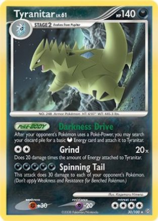 Tyranitar (DP Stormfront) 030/100  - Holofoil Deck Exclusives - Holo Rare