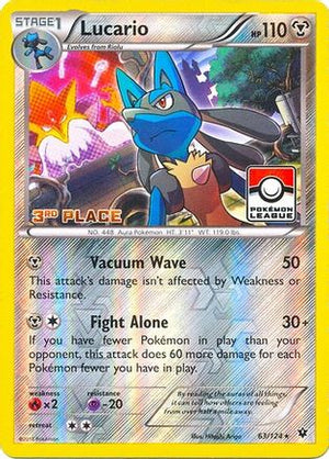 Lucario (Pokemon League) [3rd Place] 063/124  - Reverse Holofoil League & Championship Cards - Promo
