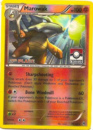 Marowak (Pokemon League) [3rd Place] 078/162  - Reverse Holofoil League & Championship Cards - Promo