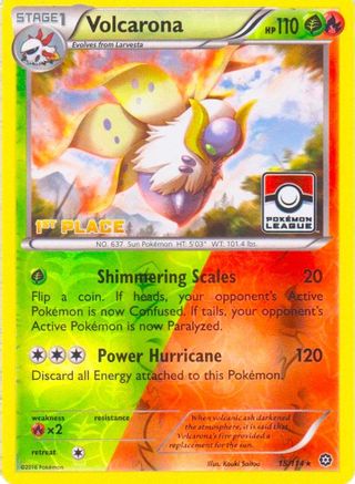 Volcarona (Pokemon League) [1st Place] 015/114  - Reverse Holofoil League & Championship Cards - Promo