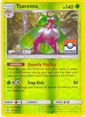 Tsareena (League Challenge) [2nd Place] 020/149  - Reverse Holofoil League & Championship Cards - Promo