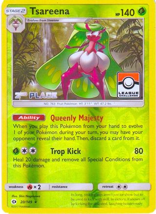 Tsareena (League Challenge) [2nd Place] 020/149  - Reverse Holofoil League & Championship Cards - Promo