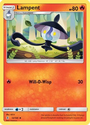 Lampent 012/145  - Reverse Holofoil SM  Guardians Rising - Uncommon