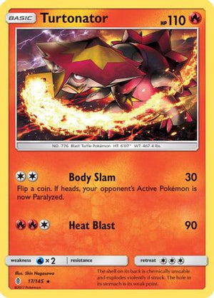 Turtonator 017/145  - Reverse Holofoil SM  Guardians Rising - Rare