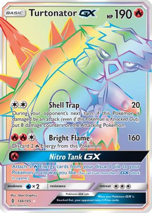 Turtonator GX (Secret) 148  - Holofoil SM  Guardians Rising - Secret Rare