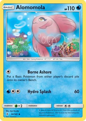 Alomomola 036  - Reverse Holofoil SM  Guardians Rising - Uncommon