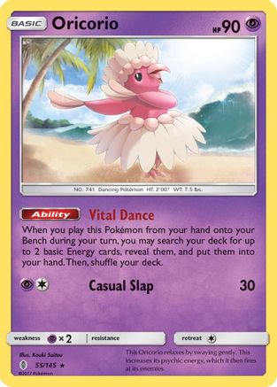 Oricorio (55) (55) 055/145  - Reverse Holofoil SM  Guardians Rising - Rare
