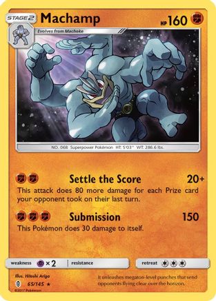 Machamp 065/145  - Holofoil SM  Guardians Rising - Holo Rare
