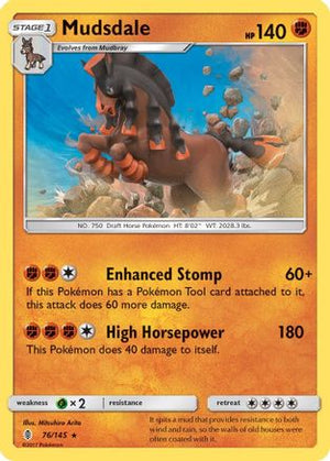 Mudsdale 076/145  - Holofoil SM  Guardians Rising - Holo Rare