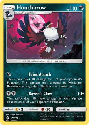 Honchkrow 079/145  SM  Guardians Rising - Rare