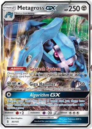 Metagross GX 085/145  - Holofoil SM  Guardians Rising - Ultra Rare
