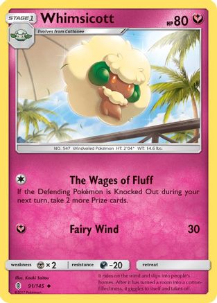 Whimsicott 091/145  SM  Guardians Rising - Uncommon