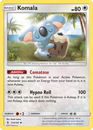 Komala 114/145  - Reverse Holofoil SM  Guardians Rising - Uncommon