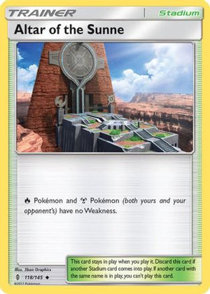 Altar of the Sunne 118/145  - Reverse Holofoil SM  Guardians Rising - Uncommon
