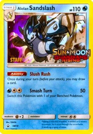 Alolan Sandslash (Prerelease) [Staff] SM18  - Holofoil SM Promos - Promo
